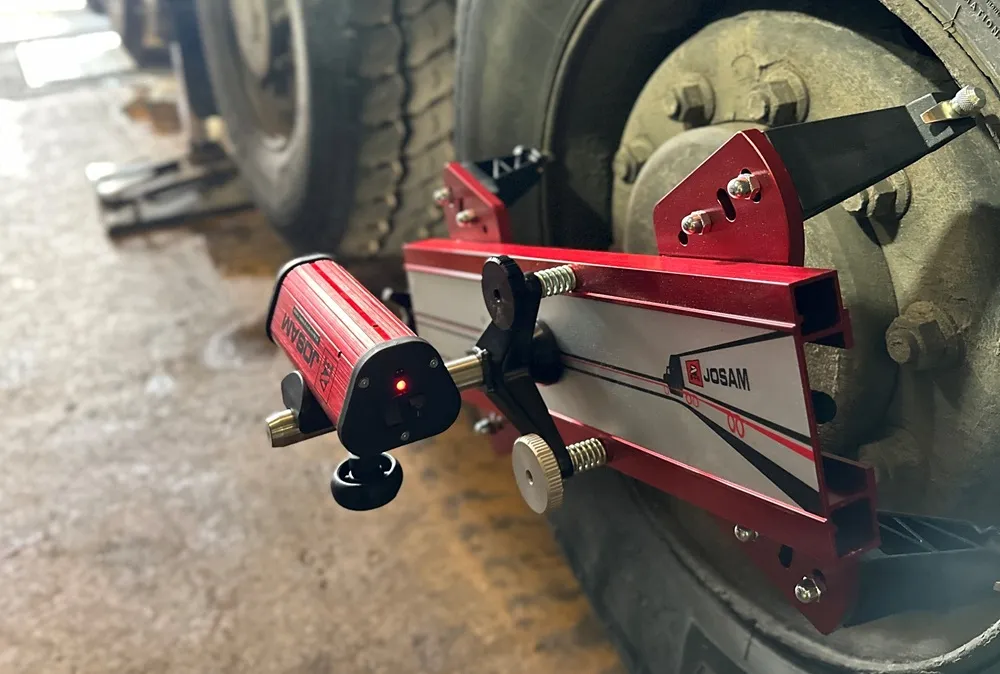 AES UK Josam Laser AM alignment system on truck of crane