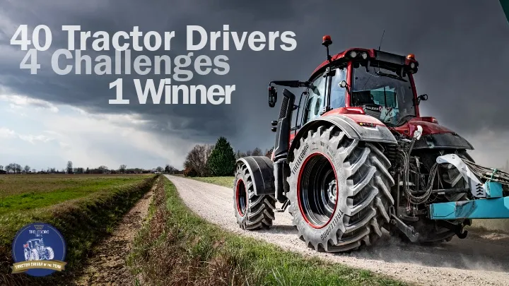Trelleborg Tires - Tractor Driver of the Year image of a tractor on a lane next to a ditch