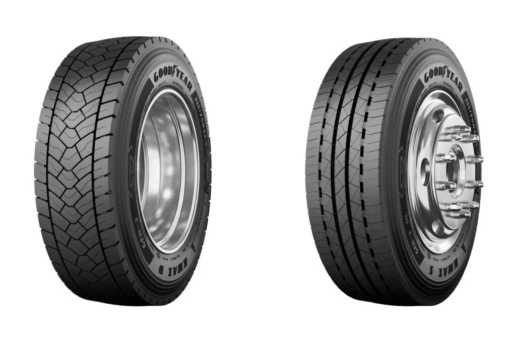 Two Goodyear KMAX Gen-3 tyres side by side