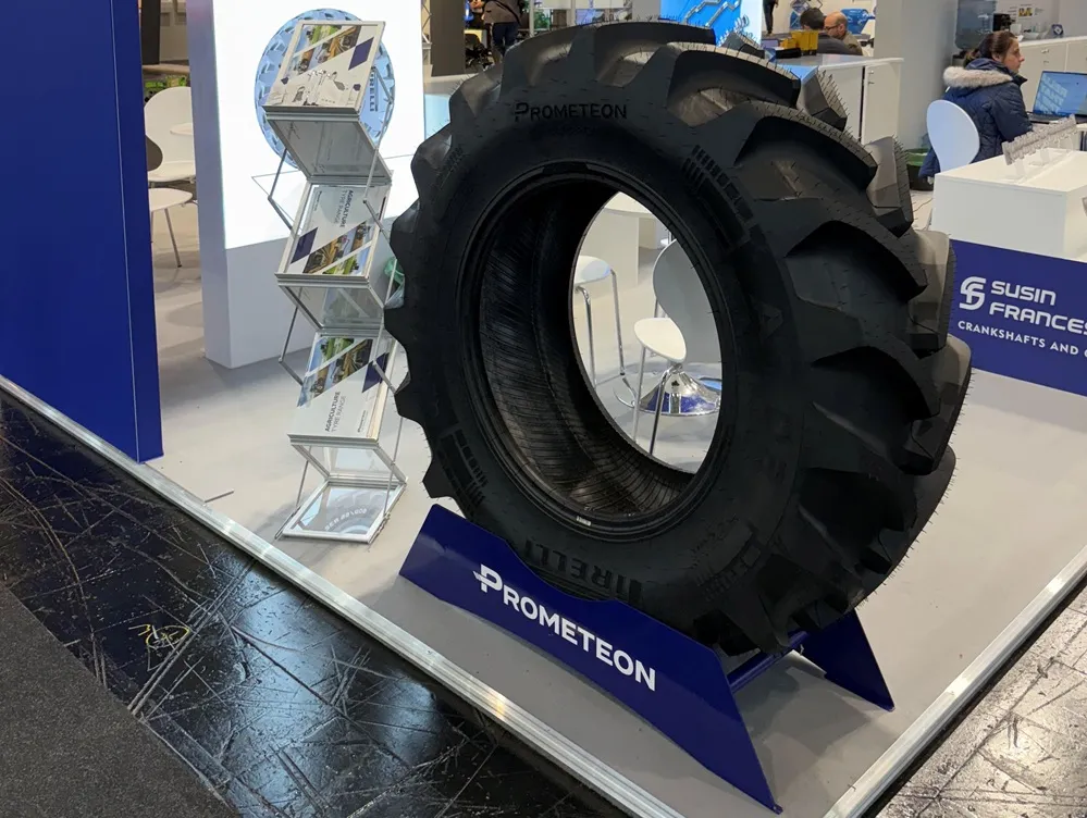 Image of the new Prometeon Serie 02 Agro Tyre at Agritechnica 2025 on stand