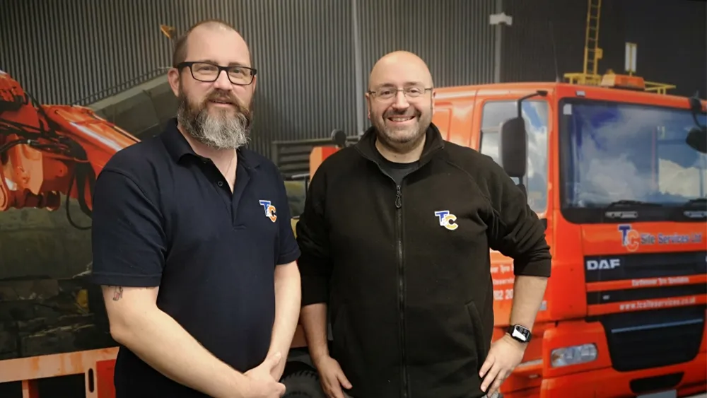 T & C’s Commercial Lead Dan Jones (left) with Managing Director Trevor Adams – Image: Commercial Tyre Business